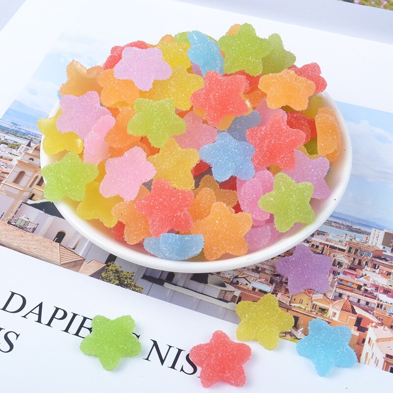 10 Stks/zak Slime Filler Levert Speelgoed Ster Diy Mini Pretend Ster Snoep Slime Accessoires Filler Voor Pluizige Clear Crystal Slime