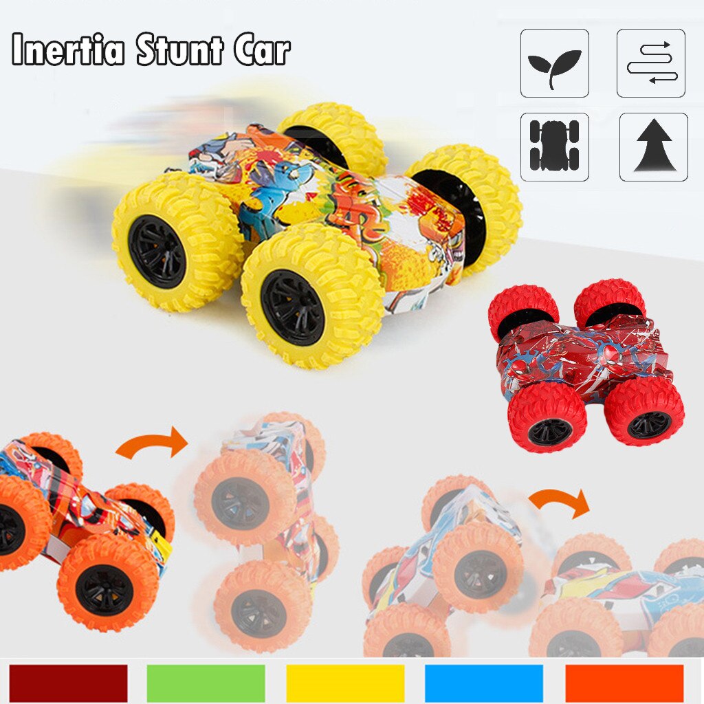 Inertia-double Sided Stunt Graffiti Car Off Road Model Car Vehicle Kids Toy Children's Interactive Competitive Toy