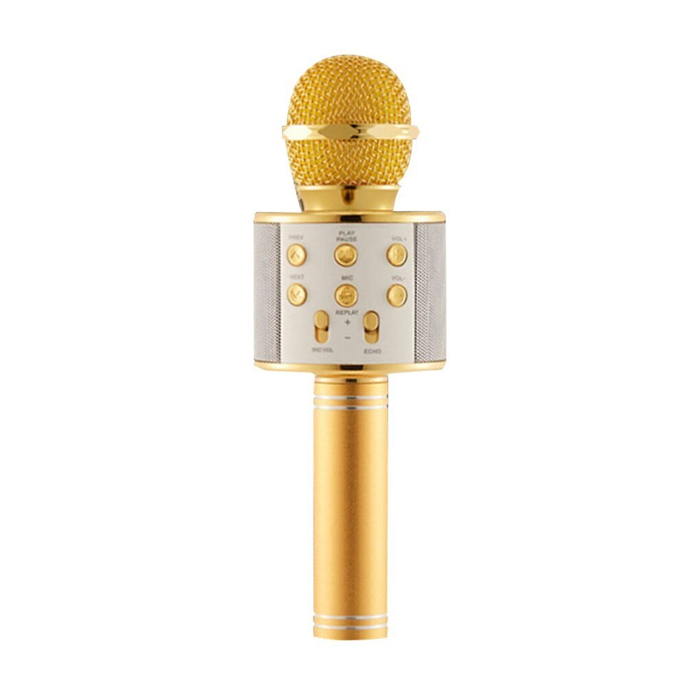 Bluetooth Wireless Microphone Speaker Handheld Microphone Karaoke Mic Music Player Singing Recorder KTV Microphone: gold