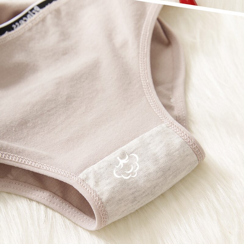 Bragas de algodón con dibujos animados para mujer, ropa interior de tiro medio, suave, cómoda, íntima