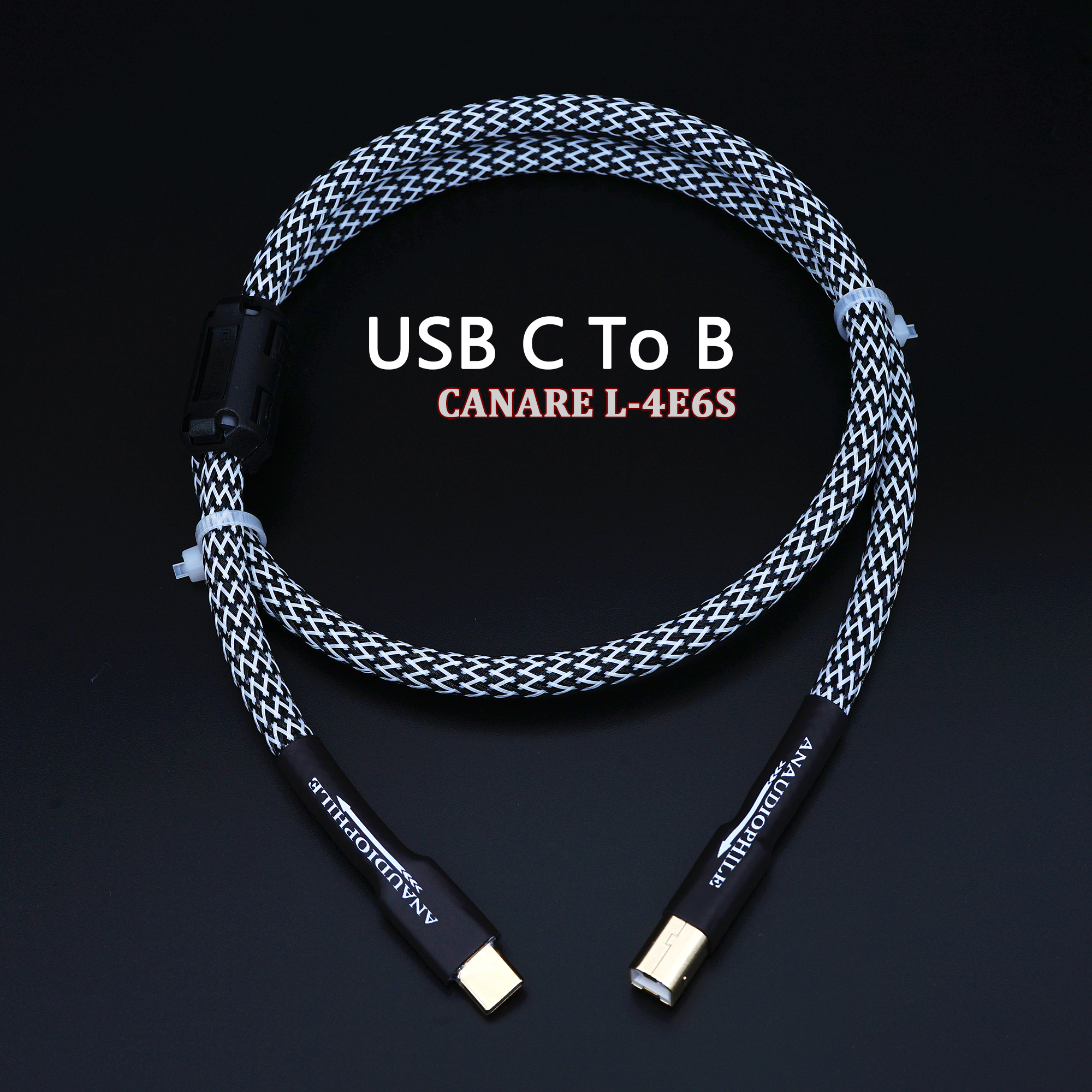 JAPAN CANARE HiFi USB Kabel USB typu A do B / USB A do C / USB C do B / C do C Kabel audio do transmisji danych do PC DAC Mobile: WHITE / 10 m