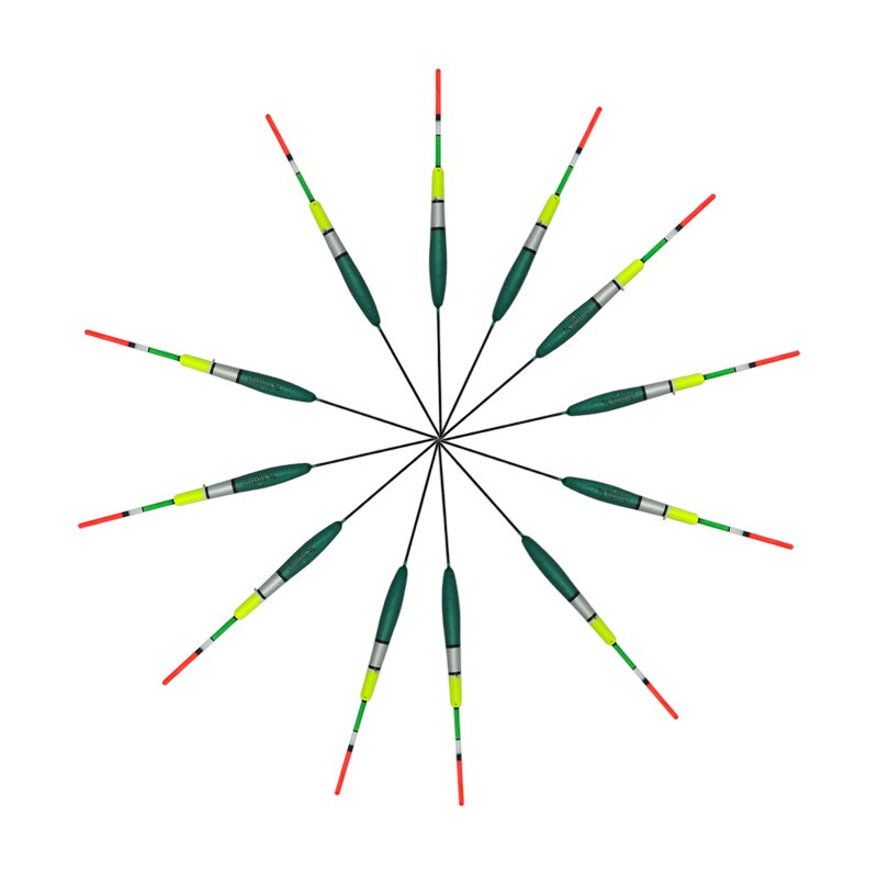 Cibo 10 stk karpe fiskeflåd sæt bøje bobber stick til fiskegrej lodret 10# 3 g til karpe fiskegrej tilbehør