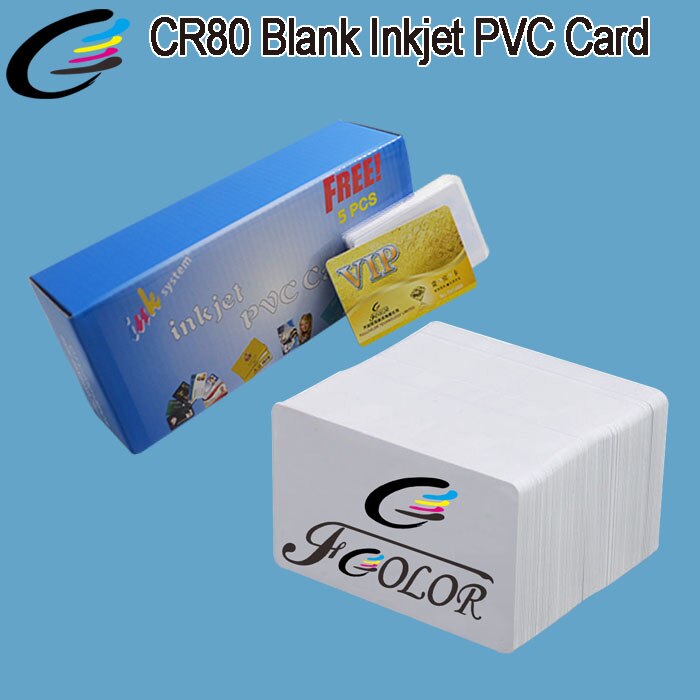 Blank white plastic PVC card for work card inkjet print