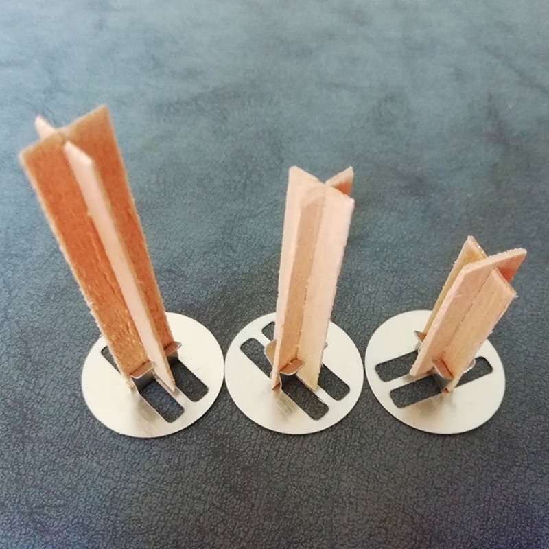 DIY Romantic Aromatherapy Candle Natural Wood Core Eco-friendly Fir Stainless Steel Base Assembly Crafts Accessories Handmade