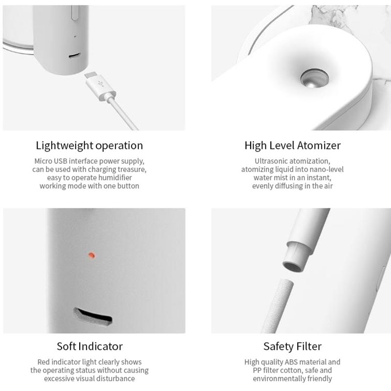Xiaomi Mijia Humidifier Household Mute Air Humidifier 260ML Ultrasonic Air Purifying Humidifier USB Charging