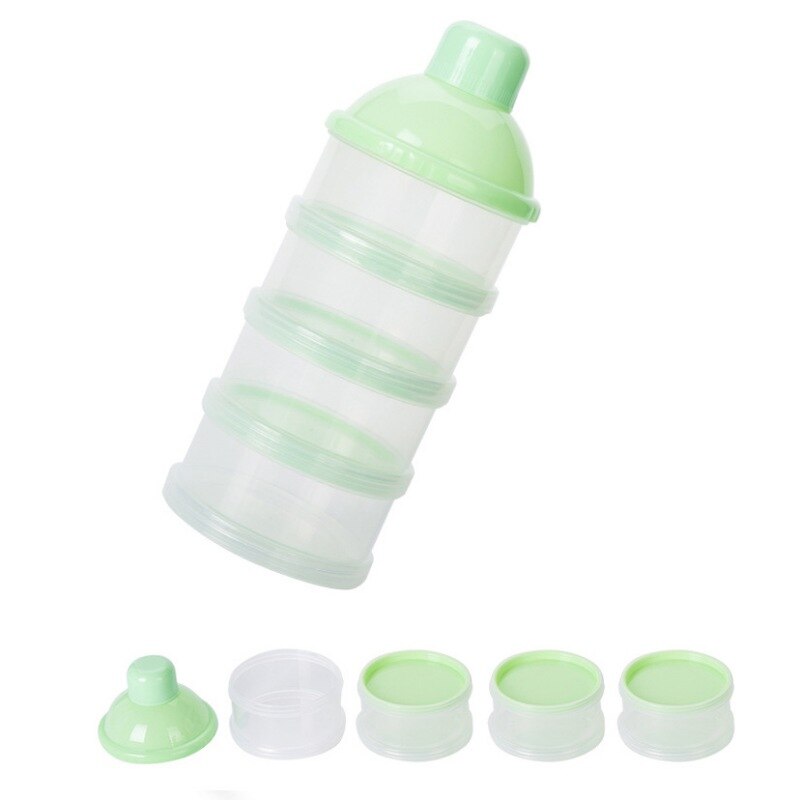 Baby mælkepulverbeholder formel mælkeopbevaring ikke-spild dispenser stabelbar rejseopbevaring børn mad snack 4- lag