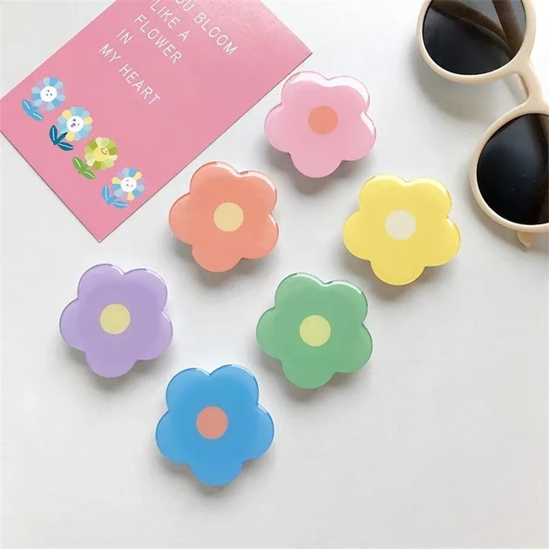 1PC Universele Opvouwbare Telefoon Grip Bloem Mobiele Telefoon Houder Mobiele Griptoks Mini Vinger Ring Stand voor Meisje Vrouwen Kickstand