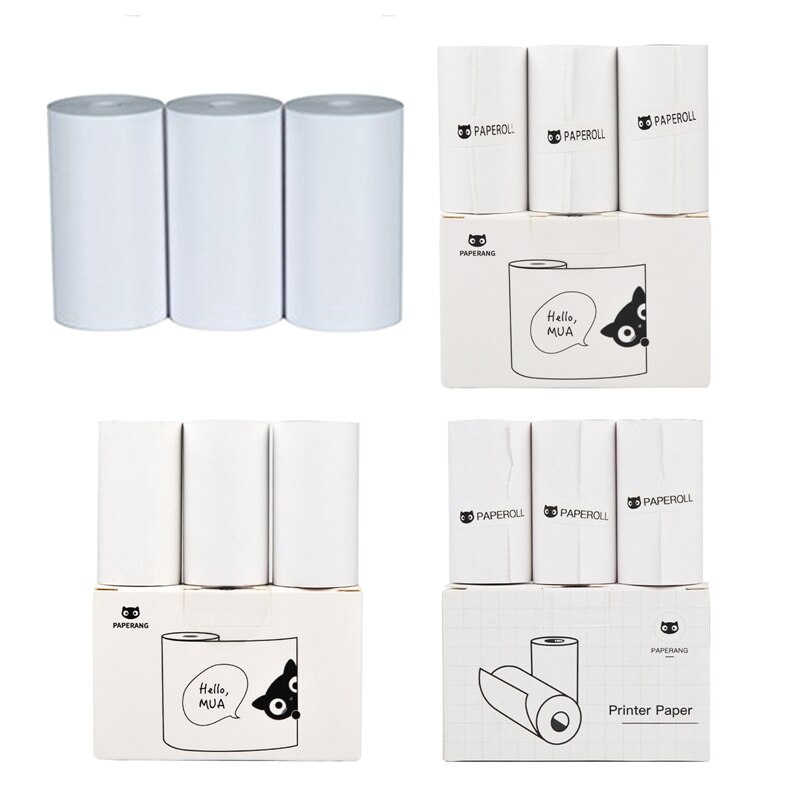 Mini Thermische Printer Draadloos 57*30Mm Gevoelige Sticker Printen Papier Met 3Rolls 5M Verkeerde Topic zelfklevend Papier