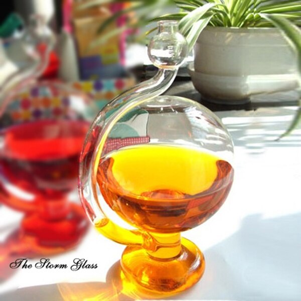 Barómetro en botella de predicción de tormenta de vidrio inspirado en la oficina casera DIY decoración JS23: YELLOW