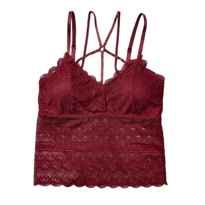 Kvinder blonde bh sæt sexet wire fri front bryst camis solide lingeri bh'er og udhulet kort sæt skønhed bagpå kryds lang søm vest: Ut0547r