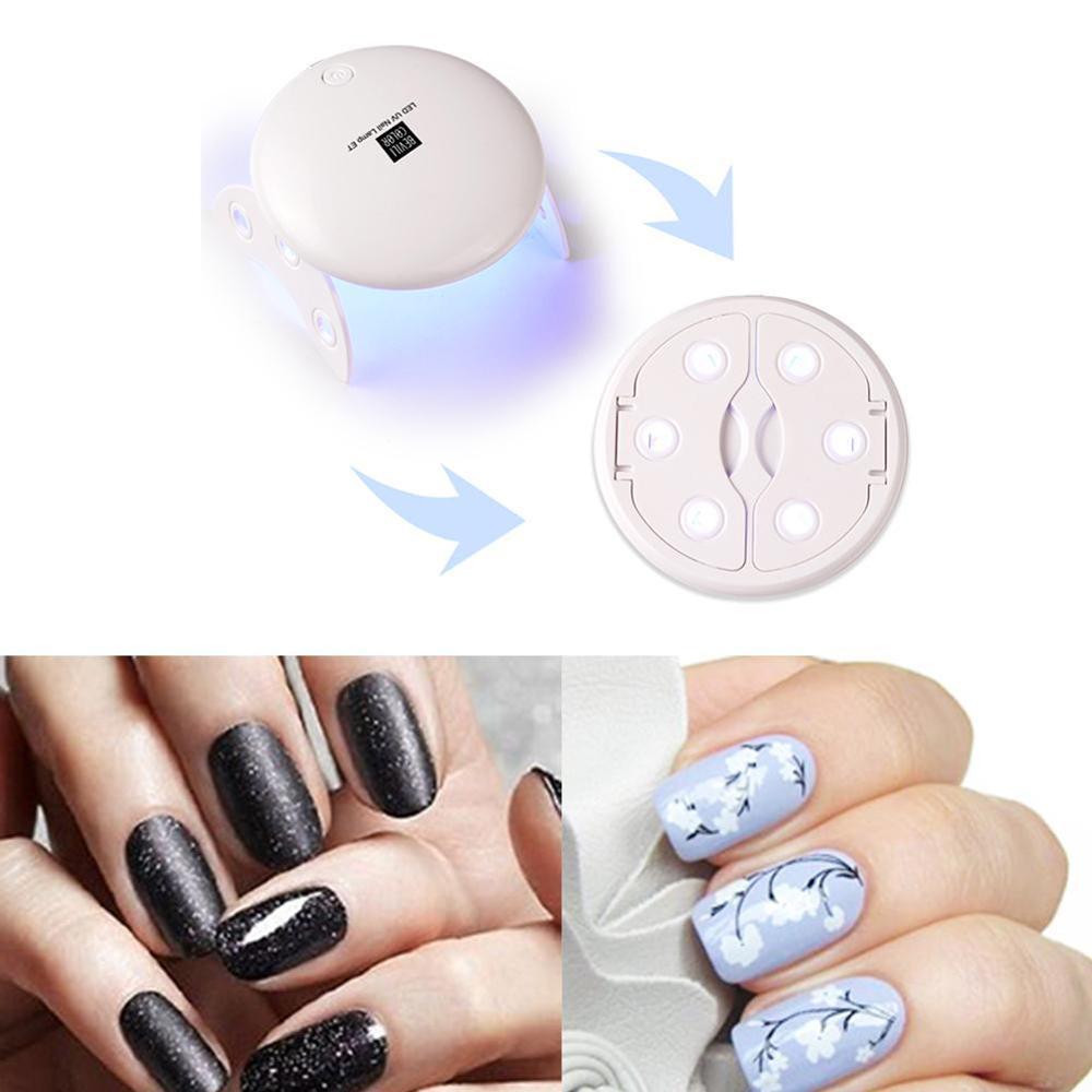 6W Ronde Nagel Droger Uv Led Lamp Draagbare Micro Usb Kabel 30 S Droger Nail Uv Gel Met bodem Droger Lamp Nail Art Gereedschap