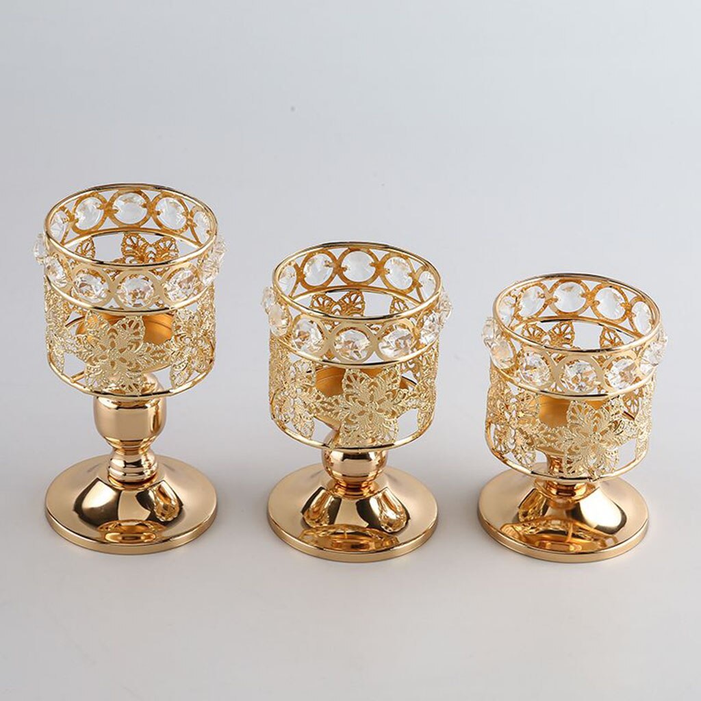 Crystal Candle Holder Tea Light for Centerpiece Engagement Table Dinner Party Decorations