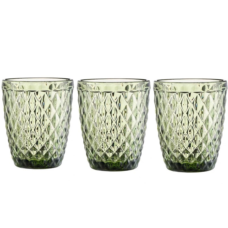 Vasos para beber whisky con zumo de Vodka, Morado, 3 unidades/lote, Bar, hogar, boda, 240ml, 8oz, copa de cristal de diamante para bebidas: green