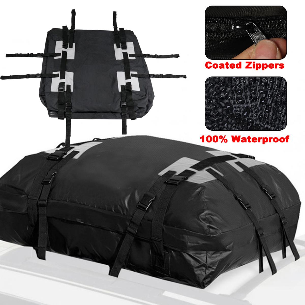 Universal Luggage Bag Waterproof Roof Top Carrier Cargo Luggage Travel Bag for Vehicles with Roof Rails 109x86x43cm