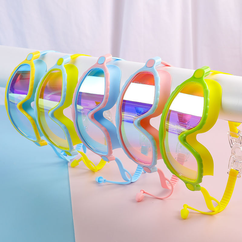 Kids Swimming Goggles for Boys & Girls (3-15 Years) - Big Frame HD View, Anti-Fog, No-Leak, Comfortable Silicone Swim Goggles