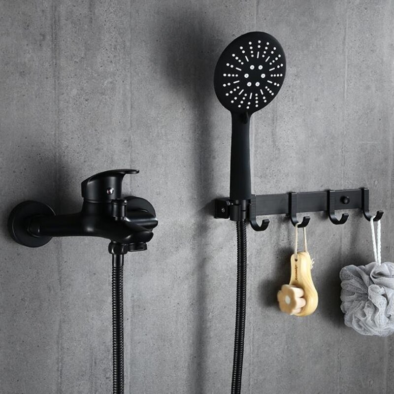 1set Bathroom Tub Faucet Single Handle Cold and Mixer Tap with Hand Shower Wall Mounted Bath Faucet Bathtub Faucet