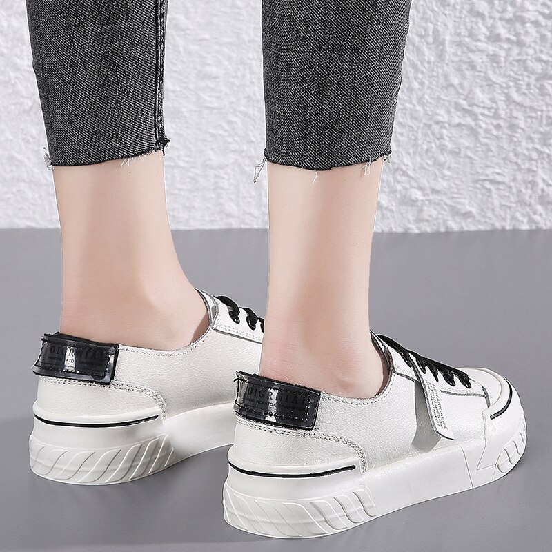 Tenis femeninos con agujeros para Mujer, Zapatos de Tenis transpirables de cuero, zapatillas deportivas para Mujer
