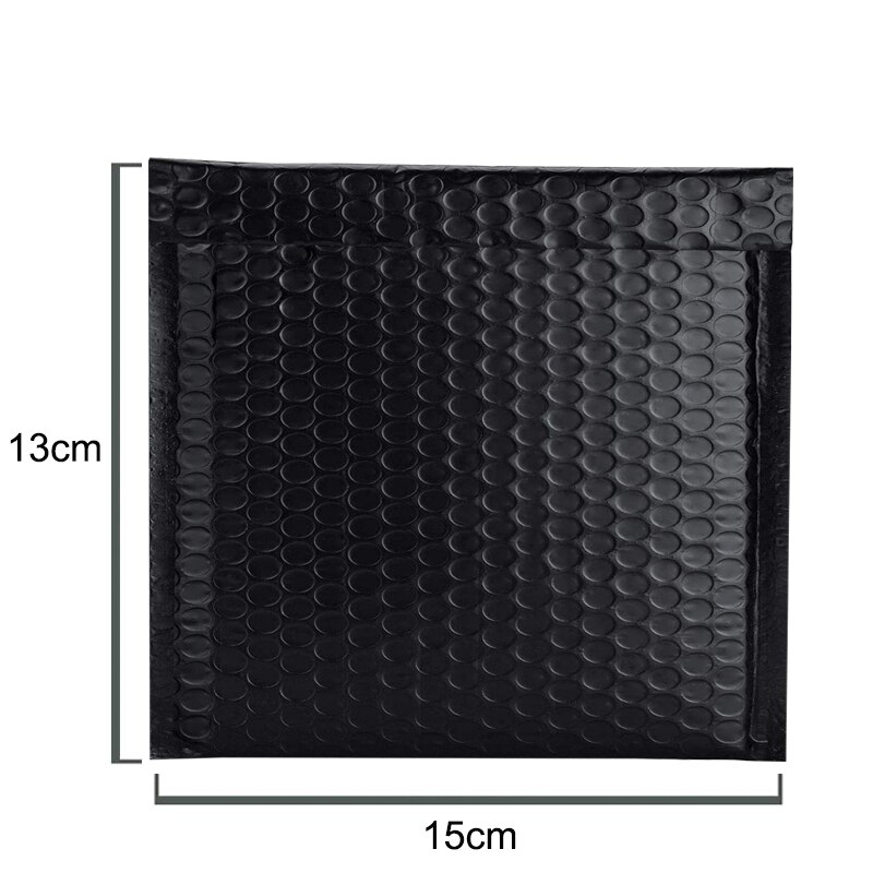 Sacos de empacotamento da selagem do envio resistente acolchoado do selo do auto dos sacos do mailer poli da bolha de 10 pces para o negócio: Matte Black 15X13cm