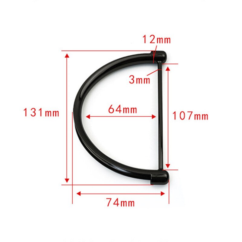 1Pcs Metal Bag Handle for Women Handbag Replacement Tote Handles D Shape Shoulder Bag Accessories