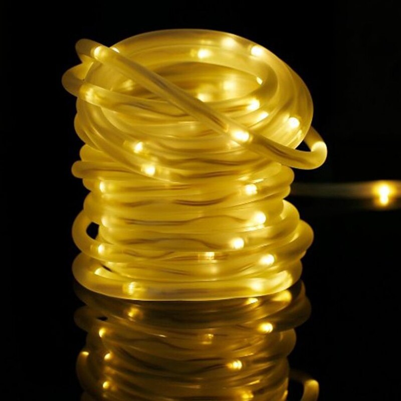 12m x 100 leds tuinverlichting op zonne-energie, touw, buisverlichting, led-lichtsnoer, buitenterras, kerstboom, bruiloft, feestdecoratie