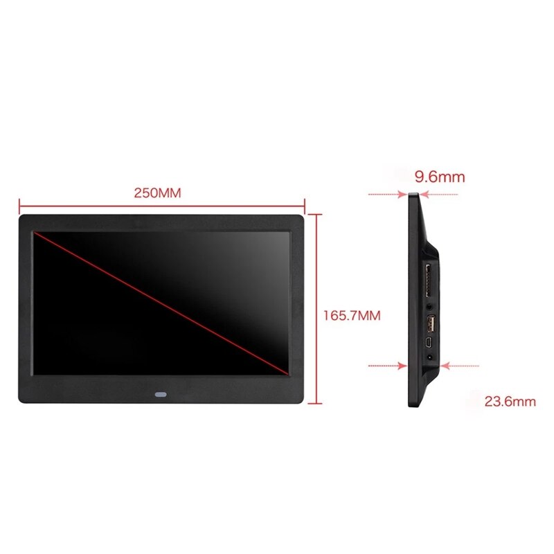 10.1 Inch High Definition 1280X800 Full Function Digital Photo Frame Electronic Album Picture Music Video Black