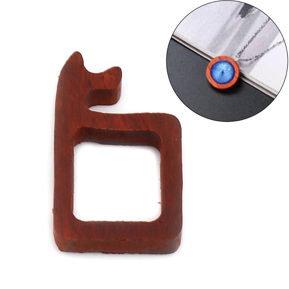 1 Pcs Sandelhout Open Terug Bezel Voor Hars Bruin Rood Ovale Walvis Vierkante Vissenstaart Hexagon Cone Kerst Halloween Verjaardag thuis