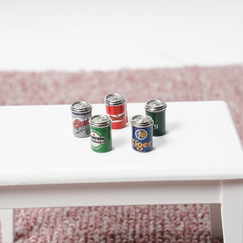 5 flessen Van Gesimuleerde Bier Kan Mini Voedsel Spelen 5 Flessen Bier Kan Scan Pop Speelgoed Meubels Accessoires