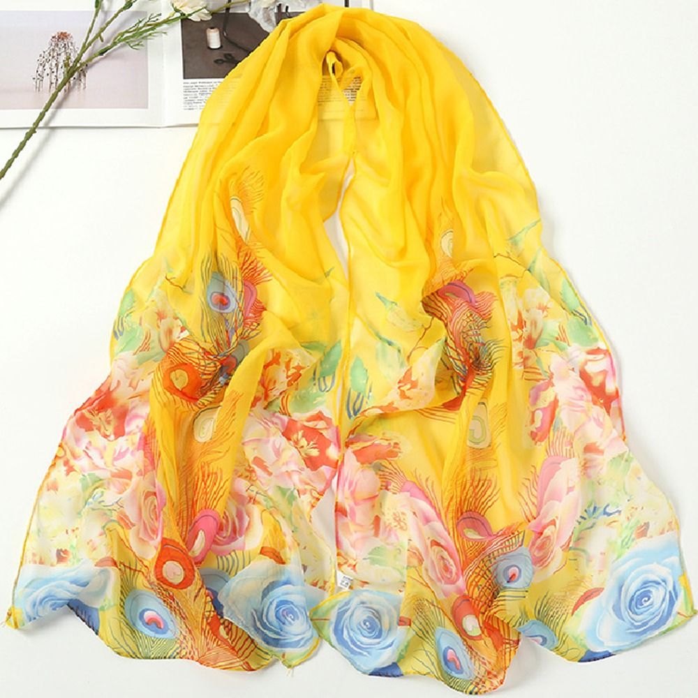 Lenço de chiffon para mulheres, elegante xale longo, cor sólida, chiffon, hijab, verão, proteção solar, lenços de praia: Coral Vermelho