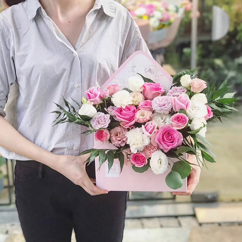 Kuvert blomster emballage boks blomster buket fold indpakning opbevaringsboks romantisk #39 bryllup forlovelsesfest indretning