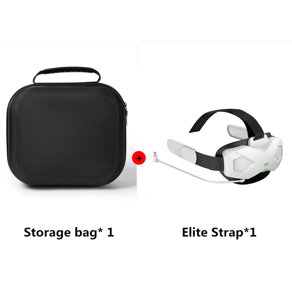 Quest 2 VR Headset Strap Adjustable Elite Strap With Battery Pack for Oculus Quest 2 VR Accessories Devices Storage Case: set 3
