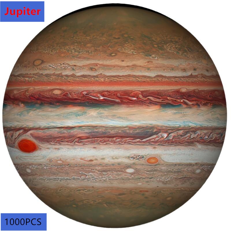 1000 Piece Jigsaw Puzzle Star Space Rainbow Round Puzzle Moon Earth Flat Puzzle Adult Kids Adult DIY Educational Children's Toy: Jupiter