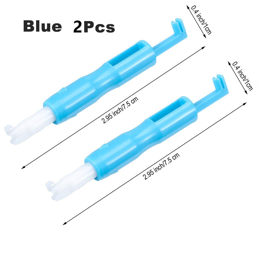 3Pcs Sewing Machine Needle Threader Stitch Insertion Tool Automatic Threader Quick Sewing Threader Tool DIY Sewing Accessories: Blue 2Pcs