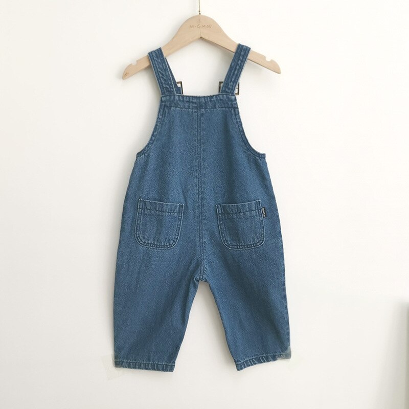 I Bambini Della Tuta di Autunno Della Molla di Modo Coreano di Alta Qualità Tute E Salopette per Le Ragazze Dei Ragazzi Dei Pantaloni 1 2 3 4 5 6 Anni del Bambino Del Bambino Del Denim Dei Pantaloni