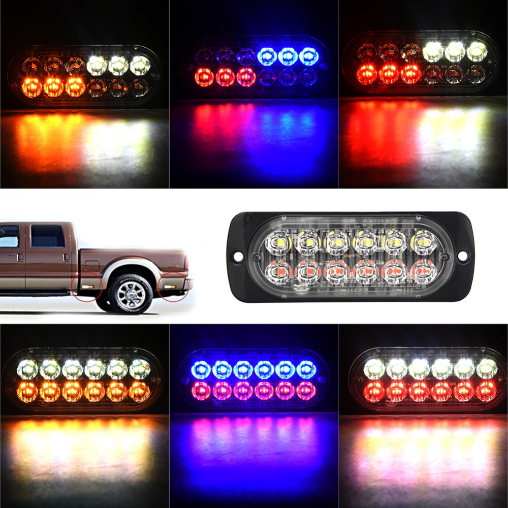 12-24 V camion voiture 12 LED Flash stroboscope voyant lumineux clignotant
