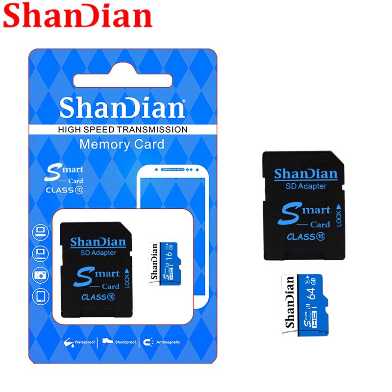 Shandian Originele Smart Sd Class10 Tot 95 Mb/s Smartsd 128Gb/64Gb/32Gb/16gb Klasse 10 Tot 80 Mb/s Voor Telefoons Camera 'S