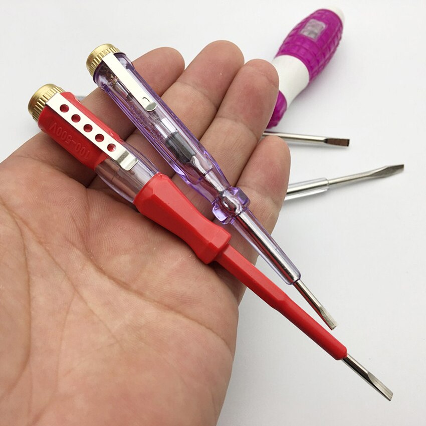 Dual-use Slotted Screwdriver Test Pencil Durable Test Pencil Electric Test Tester Multifunction Electrician Test Pen tool 5 type