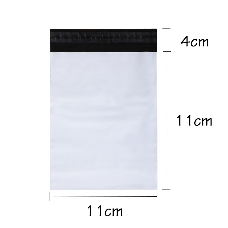 100Pcs Samll Courier Bags White Self-seal Adhesive Storage Bags Plastic Poly Envelope Mailer Postal Mailing Bag Customizing logo: 11x15cm