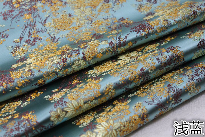 Breed 29 "Chinese Cheongsam Pop Jurk Mongoolse Gown Stof Film Tv Satijn Materiaal Decoratie Diy Jacquard Brocade Doek: Light blue