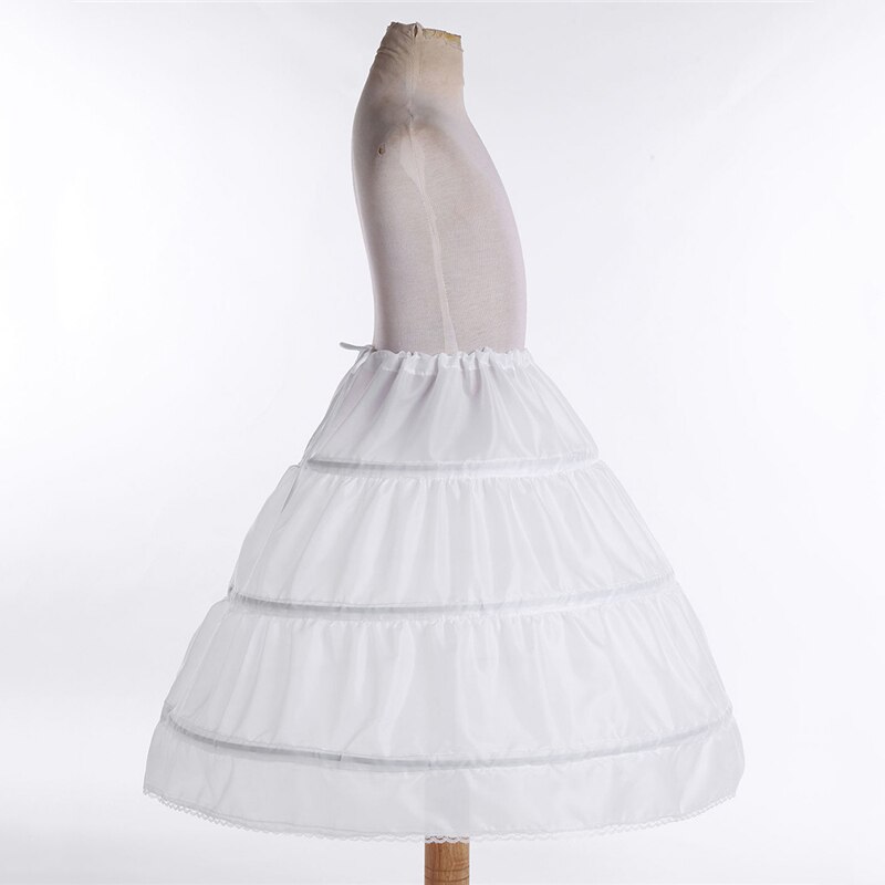 Kids Girls Crinoline Petticoat with 3 Hoops Underskirt Slip for Flower Girls Wedding Dress Vestido Party Children's Clothing