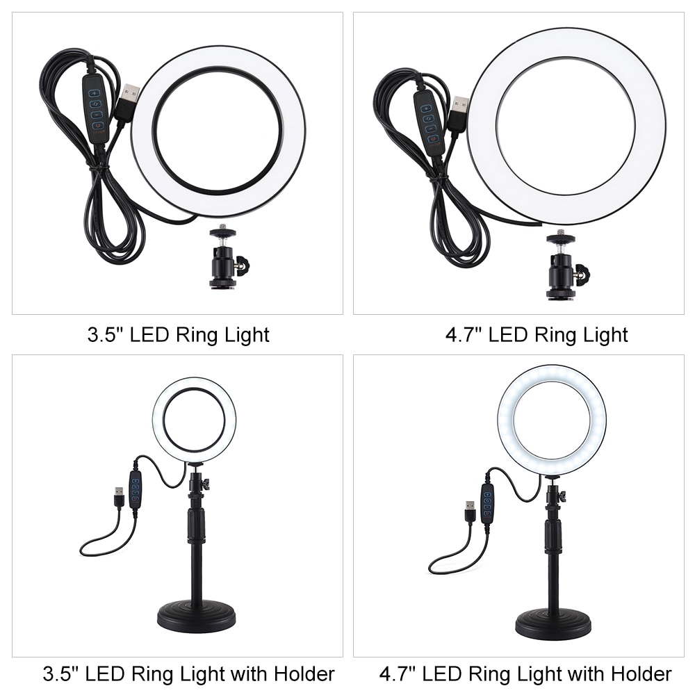 Andoer LED Selfie Ring Light 3200-6500k Studio Photography Photo Fill Ring Light for Makeup Video Live Studio