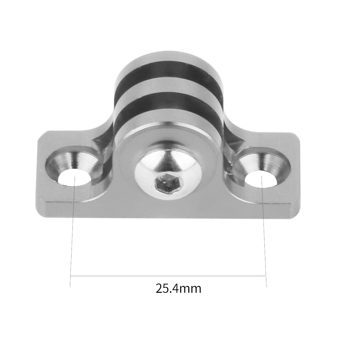 Adaptador de fondo plano de ángulo bajo, Base de montaje del conector para Gopro HD Hero 7 6 5 4 3 Sjcam Yi, cámara de vídeo de acción deportiva: Silver