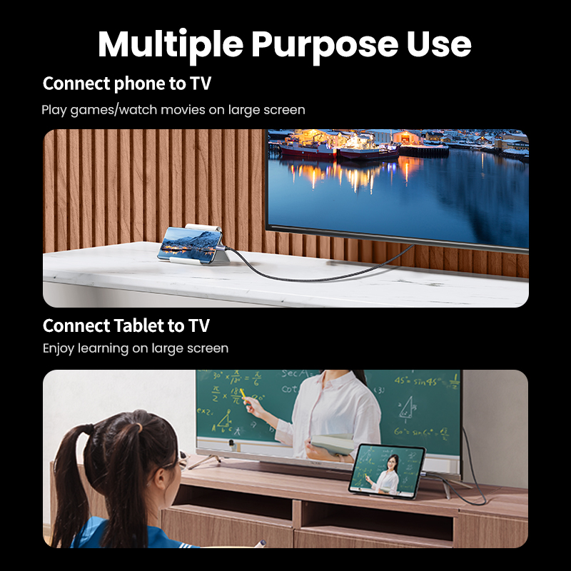 UGREEN kabel USB C do 8K HDMI kompatybilny 8K/60Hz 4K/120Hz dla MacBook Pro iMac iPad Pro dla Samsung Galaxy USB typu C do HD 2.1