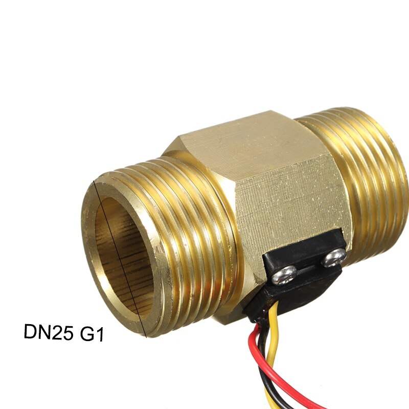 Dc5V G1 Dn25 Copper Water Flow Sensor Hall Effect Pulse Output 4-45L/Min Liquid Switch Flowmeter