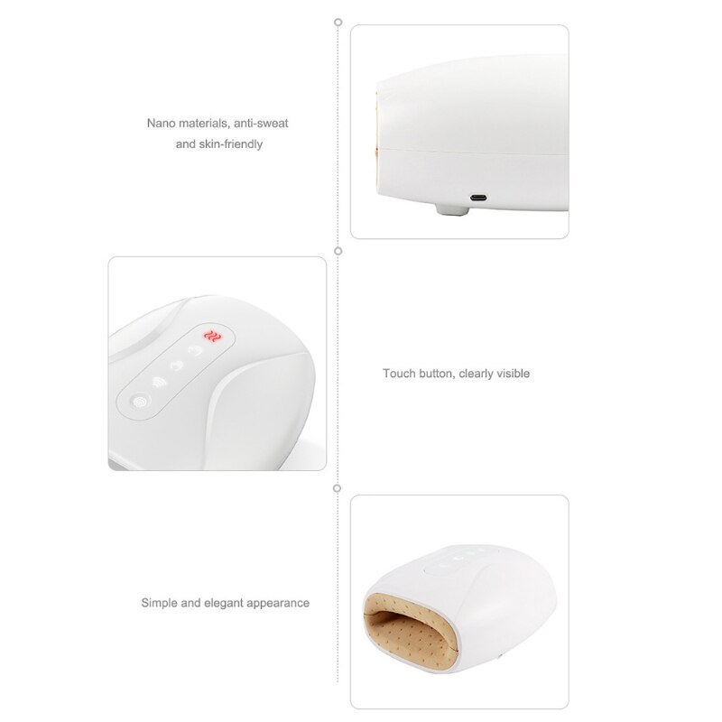 Wireless Electric Hand Massager Air Pressure Heating Palm Finger Massage Machine
