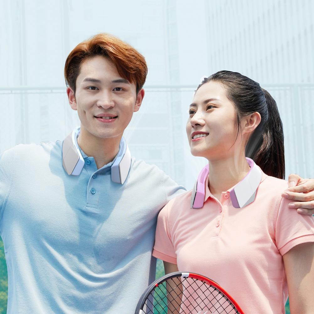 Hanging Neck Fan USB Powered Fast Charge Electric Fan Headphone Mini Cooling Portable Neck Fan for Work Outdoor Summer