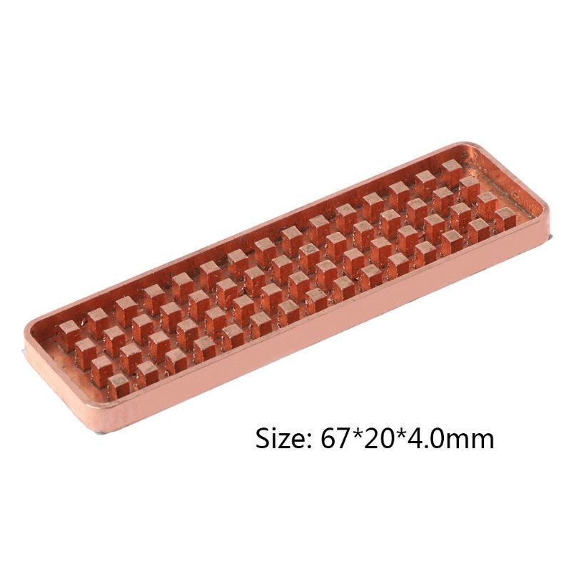 Copper NVME NGFF M.2 Heat sink 2280 SSD Metal Sheet Thermal Conductivity Silicone Wafer Cooling Fan M2 Heatsink: 4mm