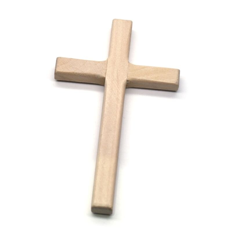 2 stk håndlavede trækors krucifiks jesus christ ornamenter religiøs charme vedhængsfremstilling: Træfarve