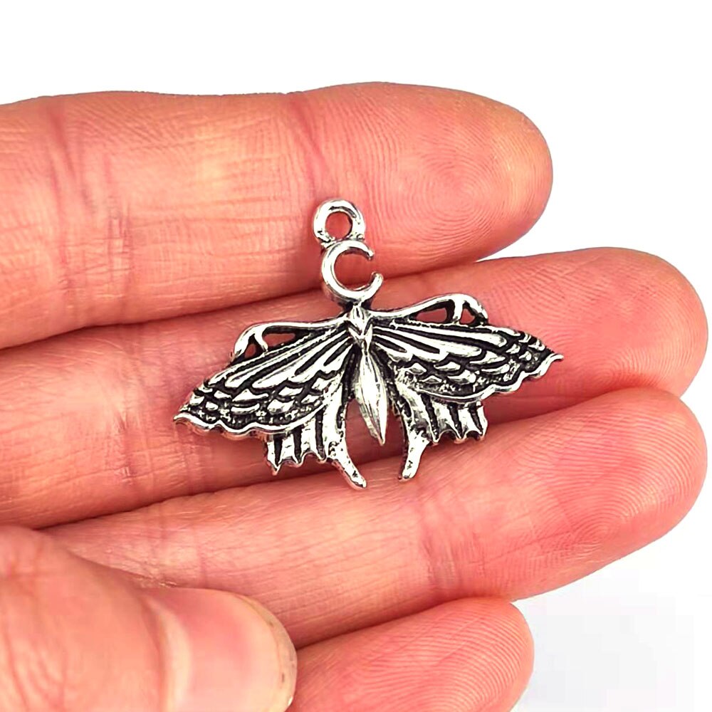 5 stk 30mm*22mm gammelt sølv måne tilbehør dyr møl... – Grandado, image size:1000x1000