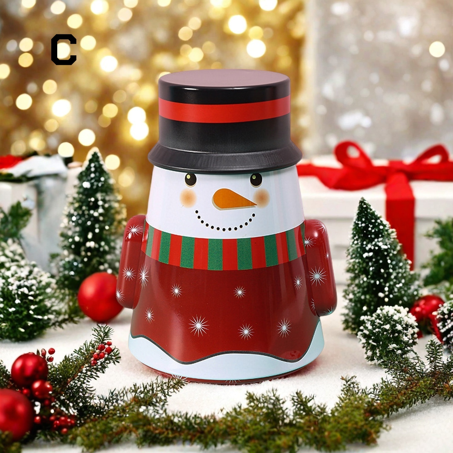 Weihnachts-Keksdosen mit Deckel, runde Weihnach... – Grandado