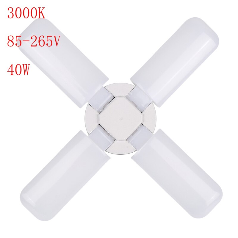 Luces para Garage Led superbrillantes, 30W/40W, bombillas de luz del día, 3000LM, Deformable, trabajo en GARAJE, LED de techo, tienda, 3000/6000K: warm white 04